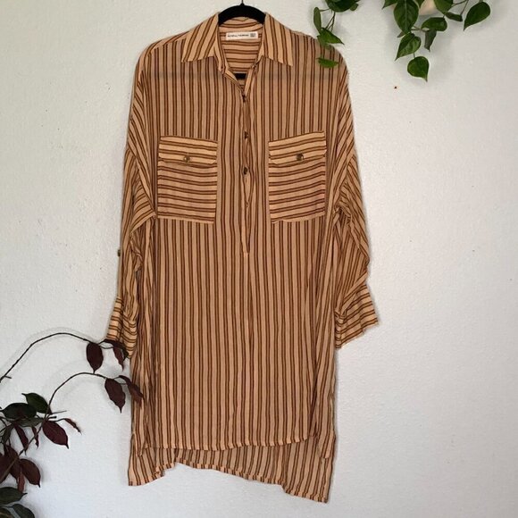 Faithfull the Brand Dresses & Skirts - Faithfull the Brand Baia Striped Shirt Dress Large Brown